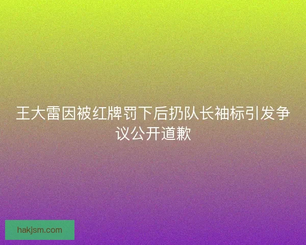 王大雷因被红牌罚下后扔队长袖标引发争议公开道歉