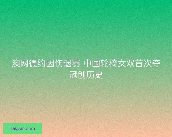澳网德约因伤退赛 中国轮椅女双首次夺冠创历史